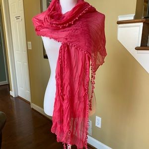 Tickled Pink Sheer Scarf/Wrap